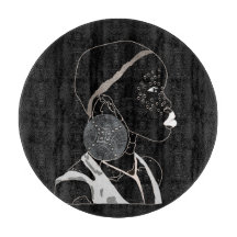 Trabalho de arte preto e branco de menina africana