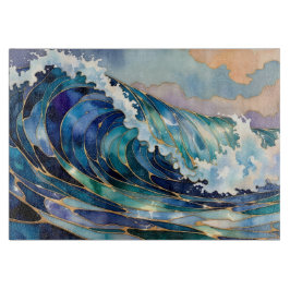 Tábua de Corte Azul Onda do Oceano Dourado