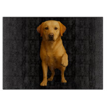 Tábua de corte de vidro Black 4 Luxe Labrador Gent