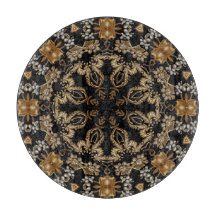 Tábua de Corte Decorativa Dourada