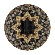 Tábua de Corte Decorativa Dourada