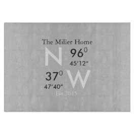 Tábuas De Cortar O conselho de corte de vidro das coordenadas de