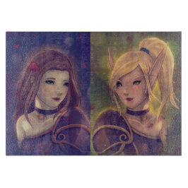 Tábuas De Cortar O conselho de corte de vidro de Sharm & de Gigi