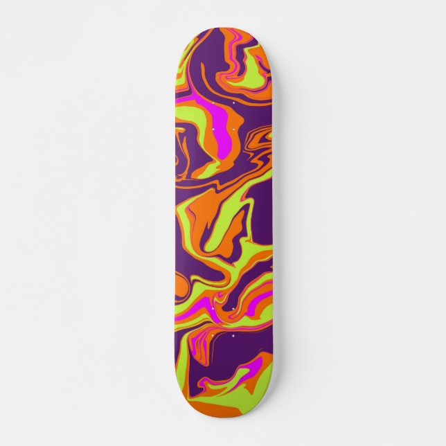 Tabuleiro de Skate Psicodélico Melt Melt, dos anos (Frente)