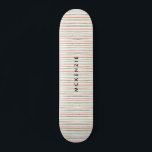 Tabuleiro de Skateboard de Stripes Personalizadas<br><div class="desc">Expresse-se com essas listras coloridas e divertidas no fundo do seu skate. Personalize com seu nome ou limpe para apresentar apenas as faixas desenhadas à mão.</div>