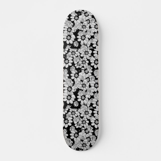 Tabuleiro de Skateboard Floral (Frente)