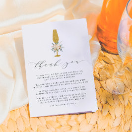 Taça de Champanhe Floral Dourada Agradecimento