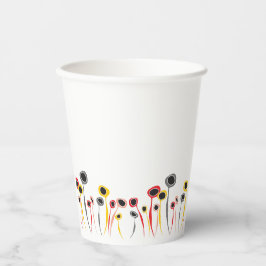 Taça de Papel das Flores Retro