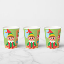 Taça de Papel Elf Natal