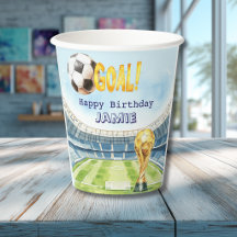 Taça de papel para aniversário infantil da Copa do