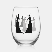 Taça de vinho sem haste Les Femmes Black and Gray 
