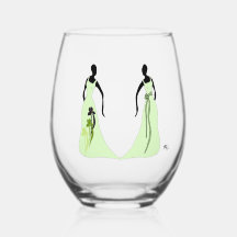Taças de Vinho sem Pé 475 ml Verde Les Femmes