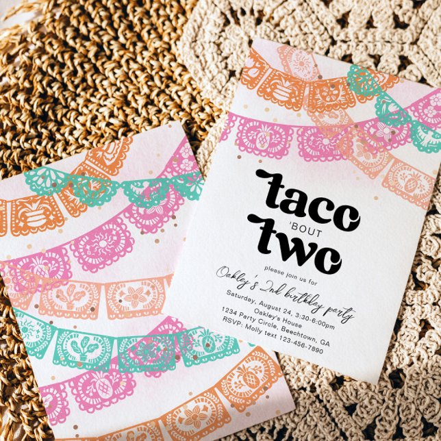 Taco Bout 2 Convite de Aniversário (Criador carregado)