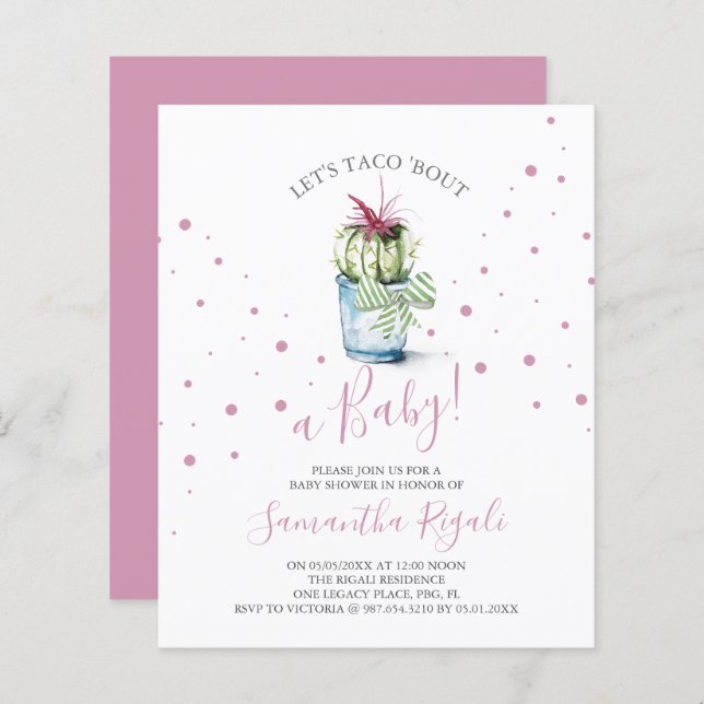 Taco-Bout a Girl Chá de fraldas (Frente/Verso)