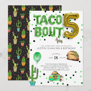 Taco Bout Cinco   Convite para o quinto aniversári