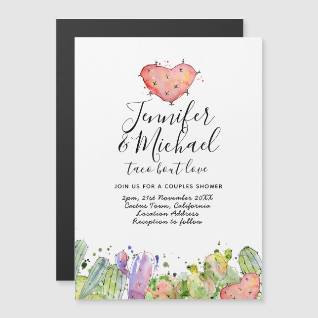 Taco Bout Love - Convites de casamento modernos da (Frente/Verso)