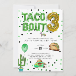 Taco Bout Três | Terceiro Convite de Aniversário