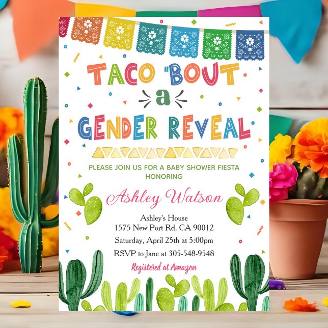 Taco 'Bout um Convite de Festa de Revelação de Gên (Criador carregado)