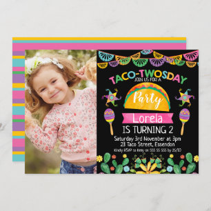 Taco Convite para segundo aniversário Mexicano no 
