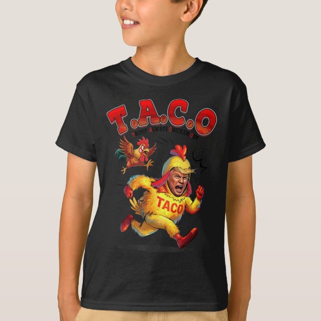 Taco Engraçado Trump Sempre Foge Camisas Homens Qu (Frente)