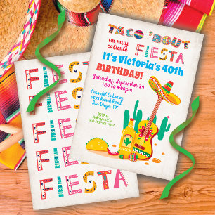Taco sobre os Convites de festas de Birthday Fiest