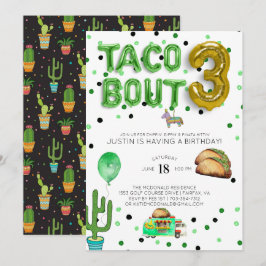 Taco Sobre Três | Convite de Terceiro Aniversário