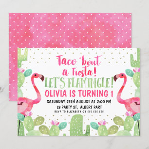 Taco sobre um Convite de Aniversário Fiesta Flamin