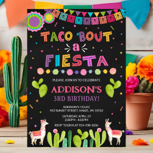 Taco sobre um convite de fiesta