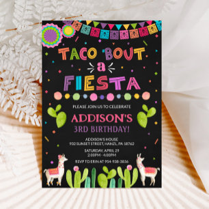 Taco sobre um convite de fiesta