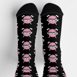Tacos de Golfe Personalizados Monograma Rosa/Preto