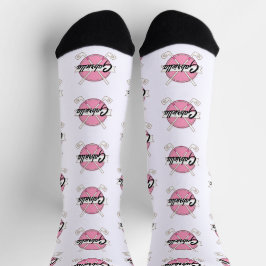 Tacos de Golfe Personalizados Rosa/Branco Monogram