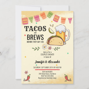Tacos e Breve Casais Convite para Chás
