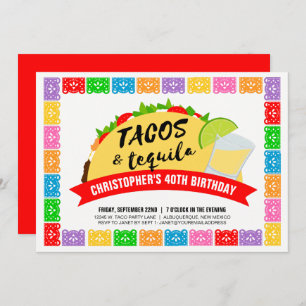Tacos e Convite de festas de tequila