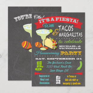 Tacos e Tequila convite de festas de lar
