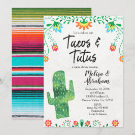 Tacos e Tutus Fiesta - Chá de fraldas Convite