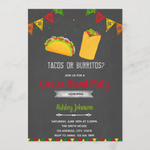 Tacos ou burritos convite de festas
