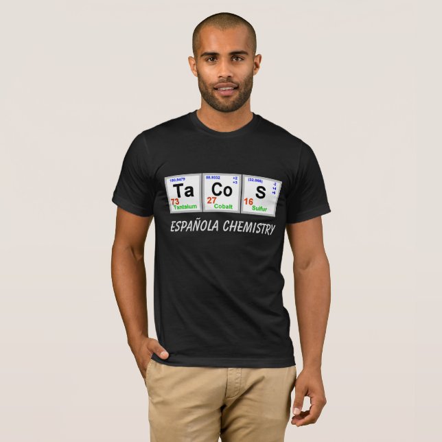 Tacos — T-shirt de elementos químicos (Frente Completa)
