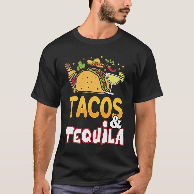 Tacos Tequila Camiseta engraçada do amor de taco (Frente)
