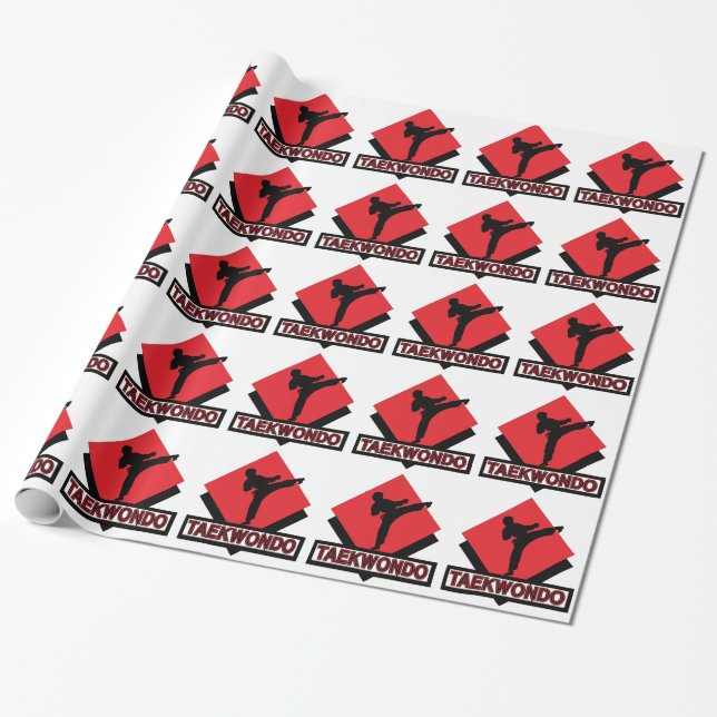 Tae Kwon faz o papel de embrulho vermelho de (Desenrolado)