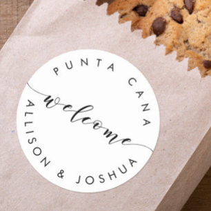 Tag bem-vindos da etiqueta para as bolsas da boa