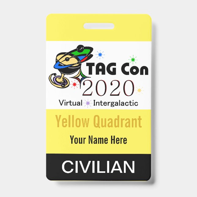 TAG Con 2020 - Quadrante Amarelo - Crachá Civil (Frente)