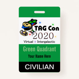 TAG Con 2020 - Quadrante Verde - Crachá Civil