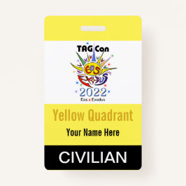TAG Con 2022 - Quadrante Amarelo - Crachá civil