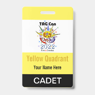 TAG Con 2022 - Quadrante Amarelo - Crachá de cadet