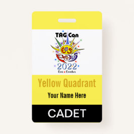 TAG Con 2022 - Quadrante Amarelo - Crachá de cadet