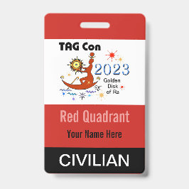 TAG Con 2023 - Quadrante Vermelho - Crachá Civil