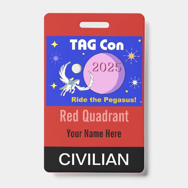 TAG Con 2025 - Quadrante Vermelho - Crachá Civil (Frente)