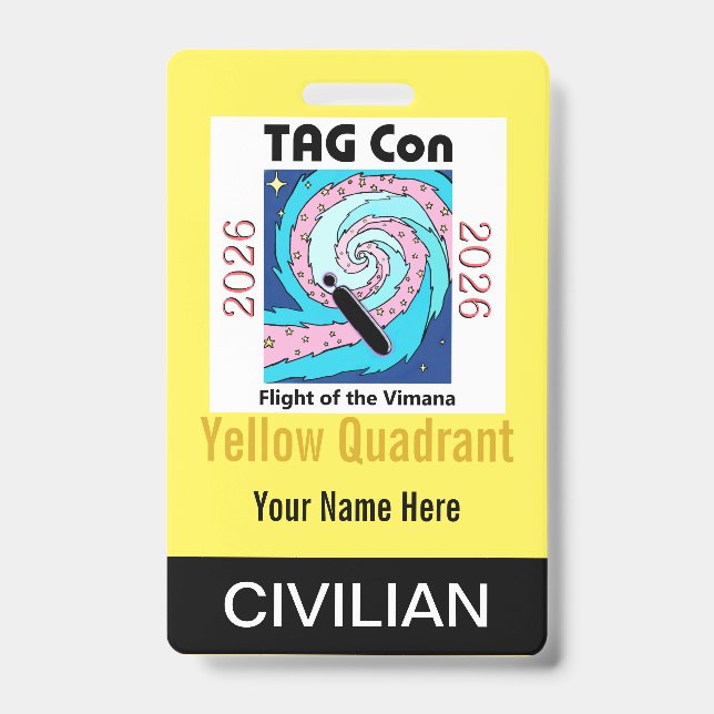 TAG Con 2026 - Quadrante Amarelo - Crachá Civil (Frente)