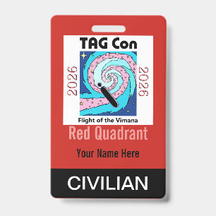 TAG Con 2026 - Quadrante Vermelho - Crachá Civil
