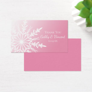 Tag cor-de-rosa do favor do casamento no inverno
